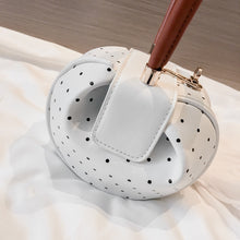 round bag polkadots bag sling bag edgability front view