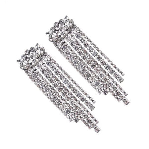 edgy classy silver crystal dangler earrings edgability top view