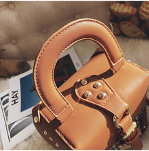 brown plaid bag studded bag box bag edgability top view
