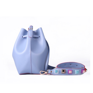 lavender studded bag bucket bag edgability side view