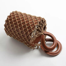 bucket bag basket drawstring bag brown bag edgability top view