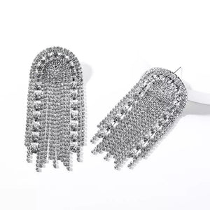 crystal tassels diamond dangle earrings statement jewelry edgability top view