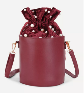 pearl studded bucket bag edgability