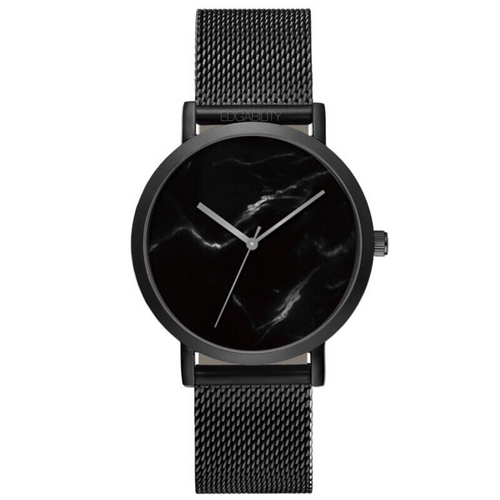 metallic black marble dial watch edgability