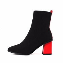 black boots ankle boots red heels edgability
