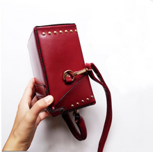 box bag studded bag red bag edgability side view