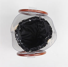 sequins black bag bucket bag clear bag edgability inside view