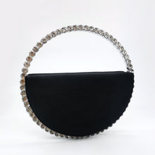 semi circle diamond crystals studded bag edgability front view