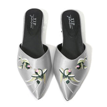 embroidered flats silver shoes edgability