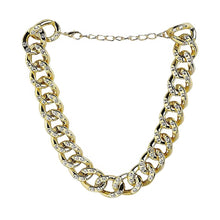diamond studs crystal studded gold chains necklace edgability front view