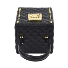 black bag box bag quilted bag studded bag edgability top view