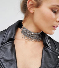 leather silver choker ethnic edgability model view