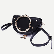 black bag studded bag party bag edgability angle view