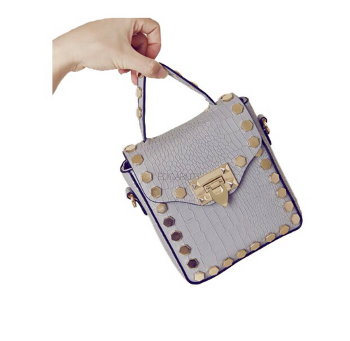 croc skin studded bag trendy bag edgability