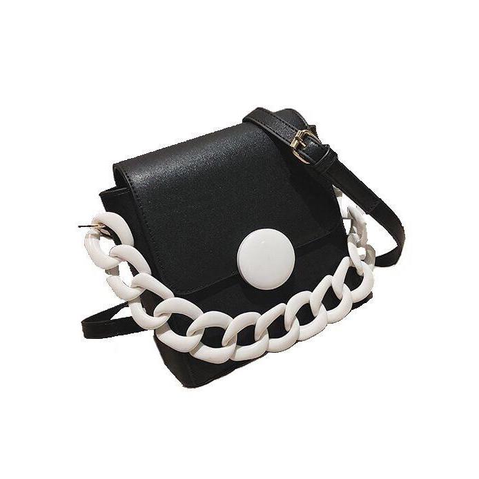 black bag clutch bag sling bag white strap edgability