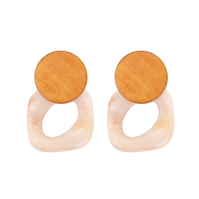 wood marble earrings edgy jewelry edgability