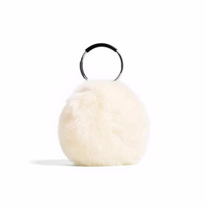 white fur bag with hoop handles edgability