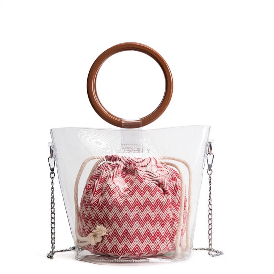 clear bag bucket bag transparent bag edgability