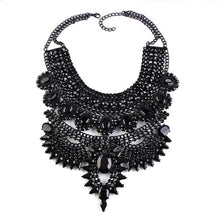black layered statement necklace top view edgability