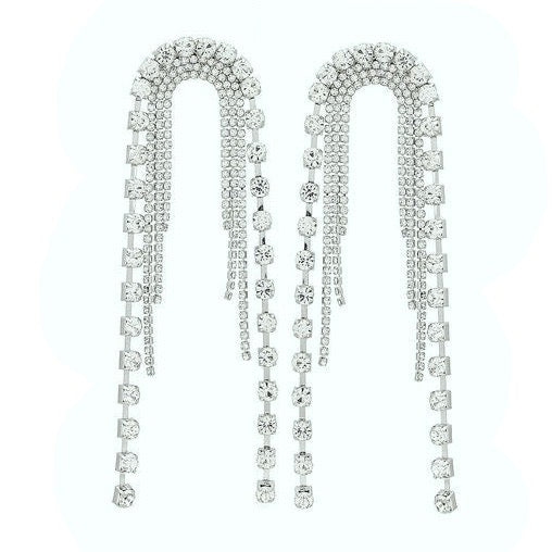 long dangler rhinestone crystals zircon diamond earrings edgability