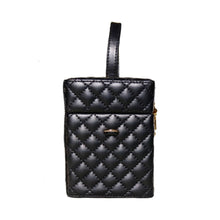 quilted black box bag with top handle edgability detail view