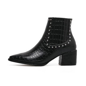 croc black studded boots edgability side view