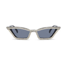 rhinsetones crystals zircon diamond black sunglasses shades edgability front view