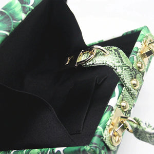 travel bag box bag tropical print edgability open view