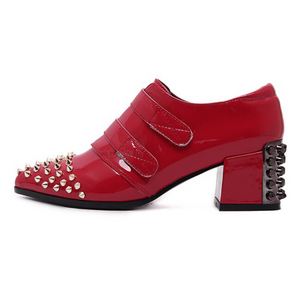rivets red boots brogues edgability side view