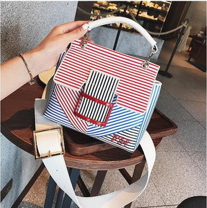 striped bag trendy bag womens bag edgability front view