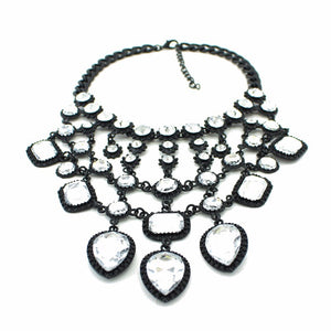 statement necklace black layered necklace edgability top view