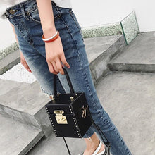 black studded bag box bag edgability model view