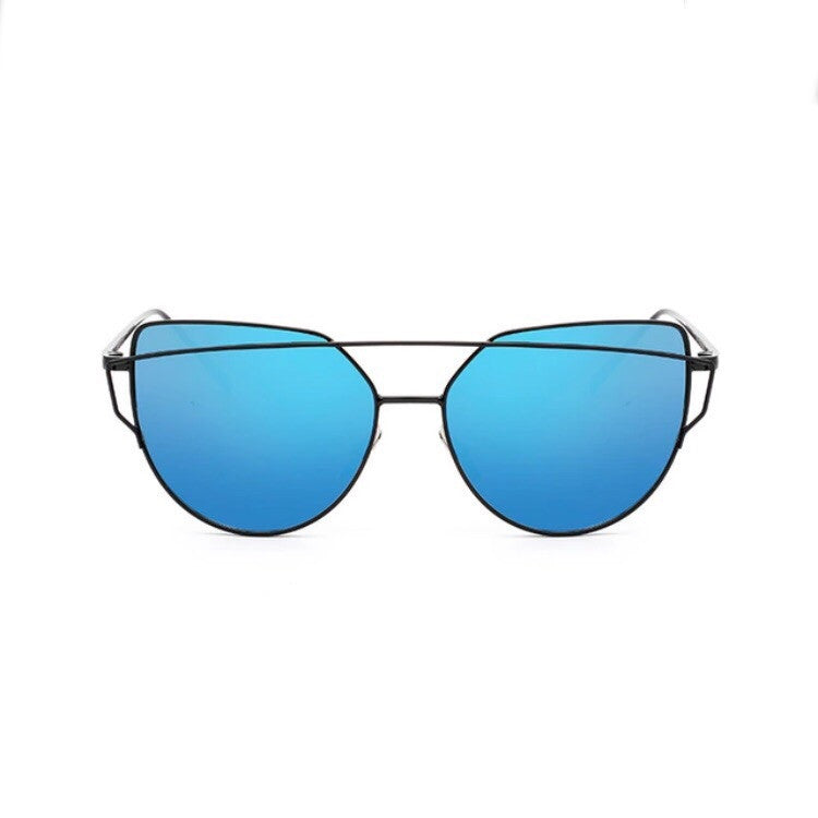 blue sunglasses black double frames edgability