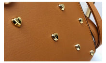heart studded bag tan bag edgability detail view