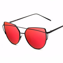 red sunglasses with black double frames angle view edgability