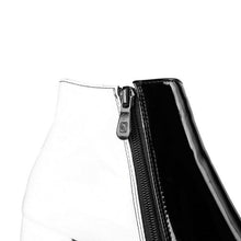 black white ankle boots dual color trendy shoes edgability detail view