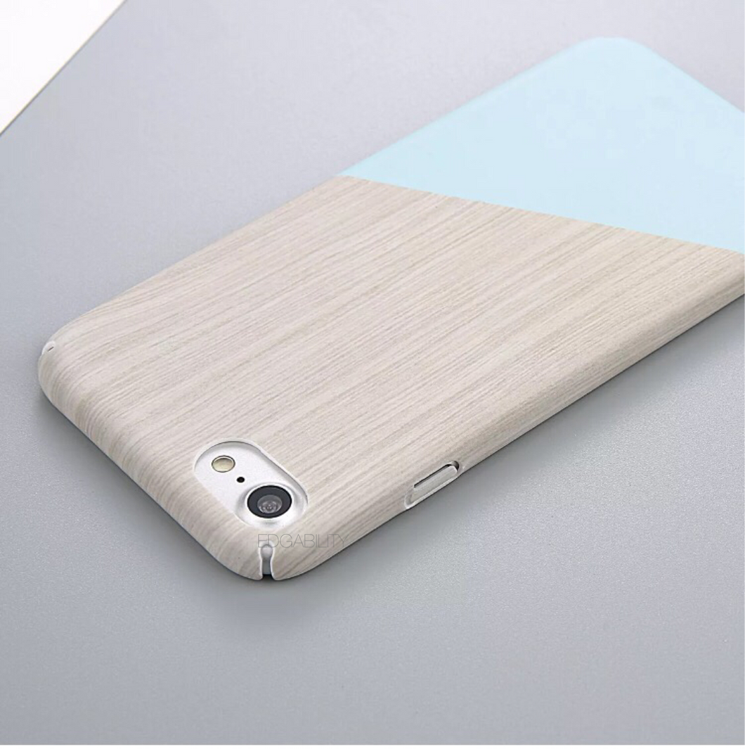 graphic blue and wood texture iphone case edgability