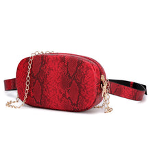 red snakeskin belt waist bag edgability angle view
