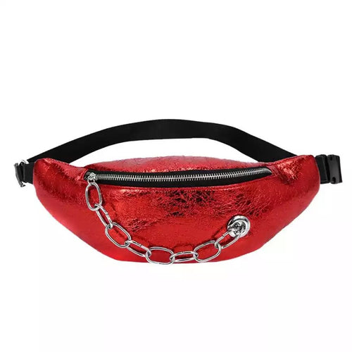 metallic red belt bag bum bag waist bag edgability