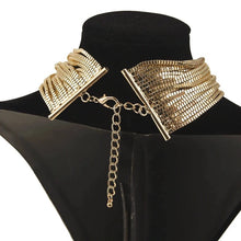 gold choker layered necklace edgability back view