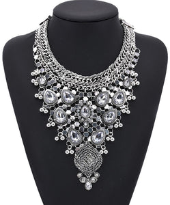 silver necklace statement jewelry edgability ethnic neckpiece model view