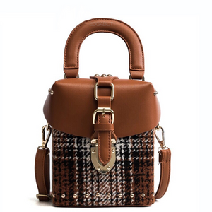 brown plaid bag studded bag box bag edgability