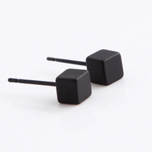 tiny cube black earrings edgability