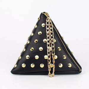 black triangle bag studded bag edgability front view