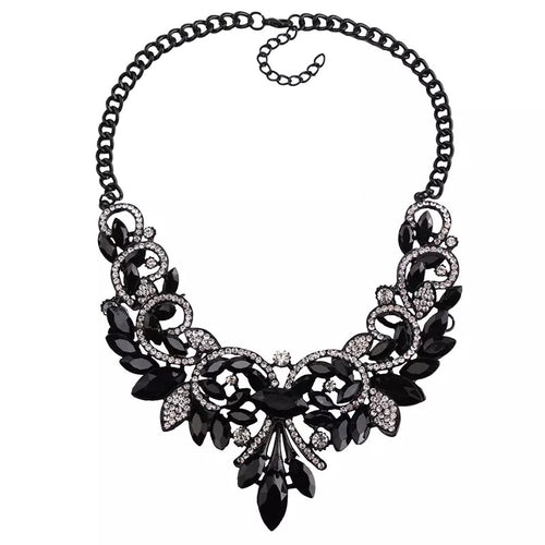 floral statement jewelry black necklace edgability