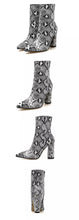 snakeskin boots heeled boots ankle boots edgability side views