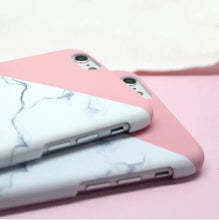 pink white grey marble print matte iphone case edgability