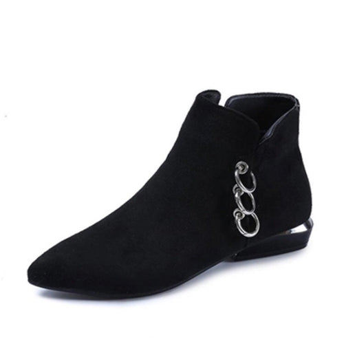 ankle boots black boots silver cut heel edgability