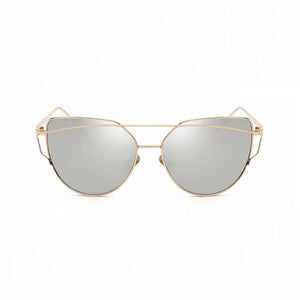 silver sunglasses with gold double frames edgability