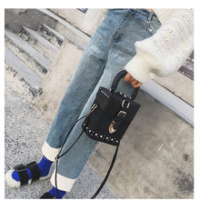 black box bag fur studded bag sling bag edgability model view